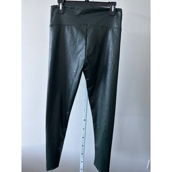 Faux Leather Leggings Bundle Sz L Black & Green Edgy Streetwear High Waist Pants - Picture 5 of 16